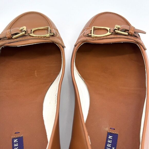 Ralph Lauren Collection Women 9 Loafers Purple Label Horsebit Saddle Brown EUC - Picture 7 of 16